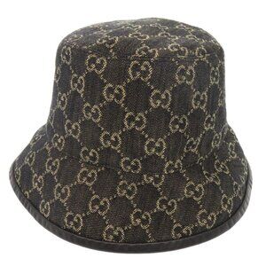 Gucci Bucket Hat Size M Cotton Black Hat 1065